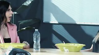 Swapping secretaries becomes lesbian sex in the office