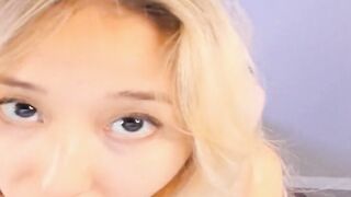 Sexy Solo Blonde Extremely Sucking Her Dildo