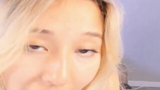Sexy Solo Blonde Extremely Sucking Her Dildo
