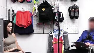 Security Officer Catch And Suspend Cute Booty Shoplyfter