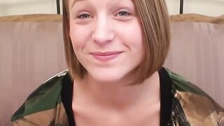 This blonde 18 yo has some serious deep throating talent