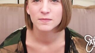 This blonde 18 yo has some serious deep throating talent