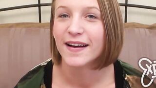 This blonde 18 yo has some serious deep throating talent