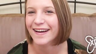 This blonde 18 yo has some serious deep throating talent