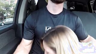 Hot Blonde Picked Up and Gives Road Head, Gets Fucked!