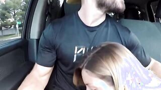 Hot Blonde Picked Up and Gives Road Head, Gets Fucked!