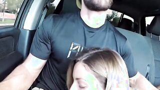 Hot Blonde Picked Up and Gives Road Head, Gets Fucked!