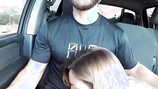 Hot Blonde Picked Up and Gives Road Head, Gets Fucked!