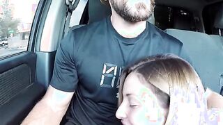 Hot Blonde Picked Up and Gives Road Head, Gets Fucked!