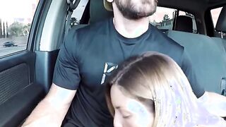 Hot Blonde Picked Up and Gives Road Head, Gets Fucked!