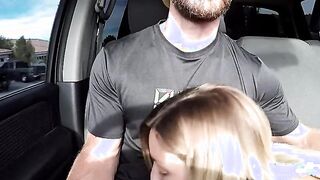 Hot Blonde Picked Up and Gives Road Head, Gets Fucked!