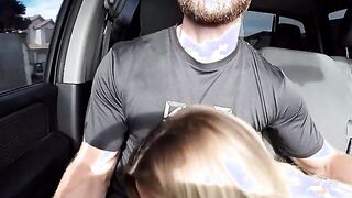 Hot Blonde Picked Up and Gives Road Head, Gets Fucked!