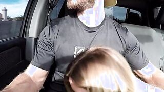 Hot Blonde Picked Up and Gives Road Head, Gets Fucked!