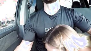 Hot Blonde Picked Up and Gives Road Head, Gets Fucked!