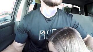 Hot Blonde Picked Up and Gives Road Head, Gets Fucked!