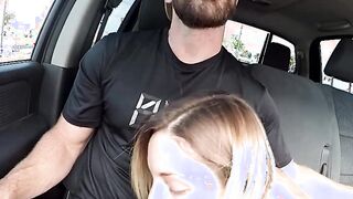 Hot Blonde Picked Up and Gives Road Head, Gets Fucked!