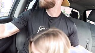 Hot Blonde Picked Up and Gives Road Head, Gets Fucked!