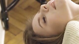 A sheer bra and matching g-string hug all of 18 year old dream Marcela's curves, but this babe barely legal isn't about to