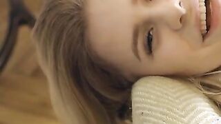 A sheer bra and matching g-string hug all of 18 year old dream Marcela's curves, but this babe barely legal isn't about to