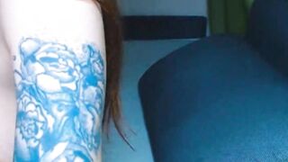 Tattooed Babe Lets Her Pussy Takes 4 Fingers