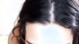 Pretty lover sucks on my throbbing rod