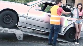 LETSDOEIT - Kinky Skank Pays Car Repairs With Her Vagina