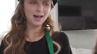 Asian teen and BFFs impressed their boss