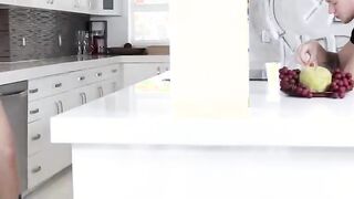 Incredible Sexy Beauty Dark Hair Slut Paige Owens Seduces and Rides Hard this Lucky Stud on the Kitchen Counter