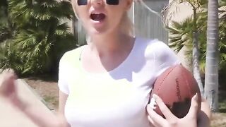 Crazy Hot Blonde Into Tight Shorts Getting Stretched And Drilled