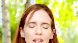 Redheaded temptress Nikki Fox walks with her boyfriend Matt Denae into the park, but these two can't keep their lips