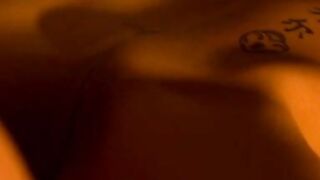 The clip is set for seduction. Luna Ruiz lets Lobo blindfold her and then sits patiently in her bra and