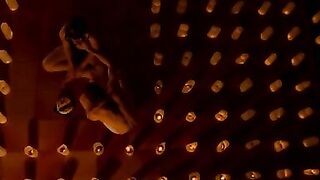 The clip is set for seduction. Luna Ruiz lets Lobo blindfold her and then sits patiently in her bra and
