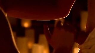 The clip is set for seduction. Luna Ruiz lets Lobo blindfold her and then sits patiently in her bra and