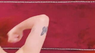 Curly Redhead Shaking While Rubbing Her Pussy