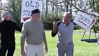 6 Granpas Fuck  to 1 Wild old GanBang