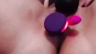 Dutch cougar with Wand Lush and Sex Toy Masturbating and help from Husband two