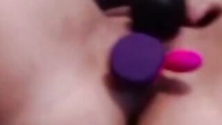 Dutch cougar with Wand Lush and Sex Toy Masturbating and help from Husband two