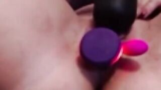 Dutch cougar with Wand Lush and Sex Toy Masturbating and help from Husband two