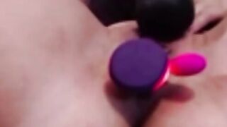 Dutch cougar with Wand Lush and Sex Toy Masturbating and help from Husband two
