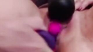 Dutch cougar with Wand Lush and Sex Toy Masturbating and help from Husband two