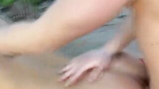 Lover takes my hard dick at the beach two