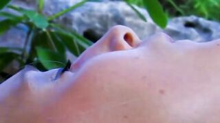 French blonde skinny eighteen next door has outdoor sex