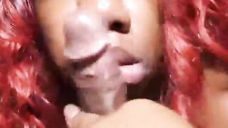 saliva queen sexfeene swallowing cali Kastro huge african penis nasty oral sex