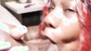 saliva queen sexfeene swallowing cali Kastro huge african penis nasty oral sex