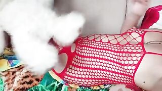 Hottie inside fishnets takes my hard cock