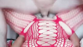 Hottie inside fishnets takes my hard cock