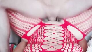 Hottie inside fishnets takes my hard cock