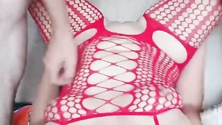 Hottie inside fishnets takes my hard cock