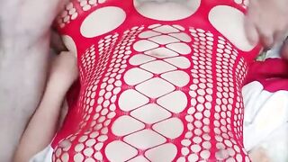 Hottie inside fishnets takes my hard cock