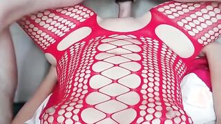 Hottie inside fishnets takes my hard cock